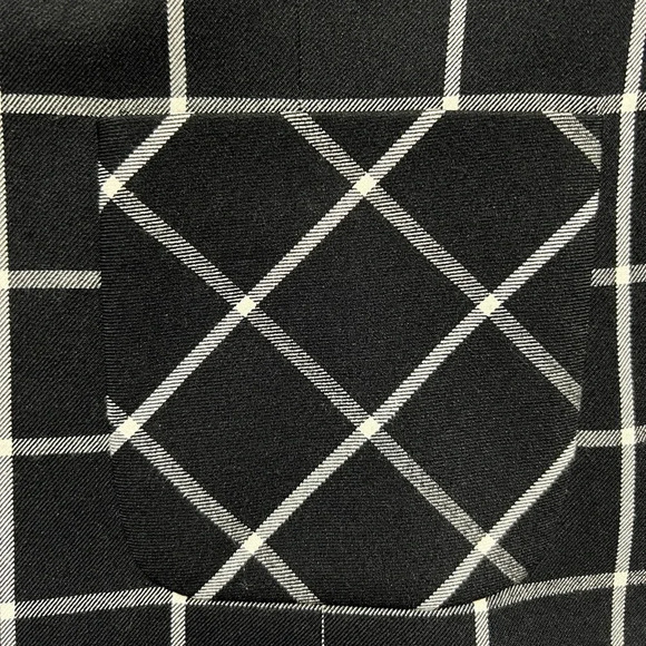 NINEWEST BLAZER BLACK & WHITE PLAID STRIPED OFFICE CASUAL POCKETS SIZE 10 - Picture 6 of 14